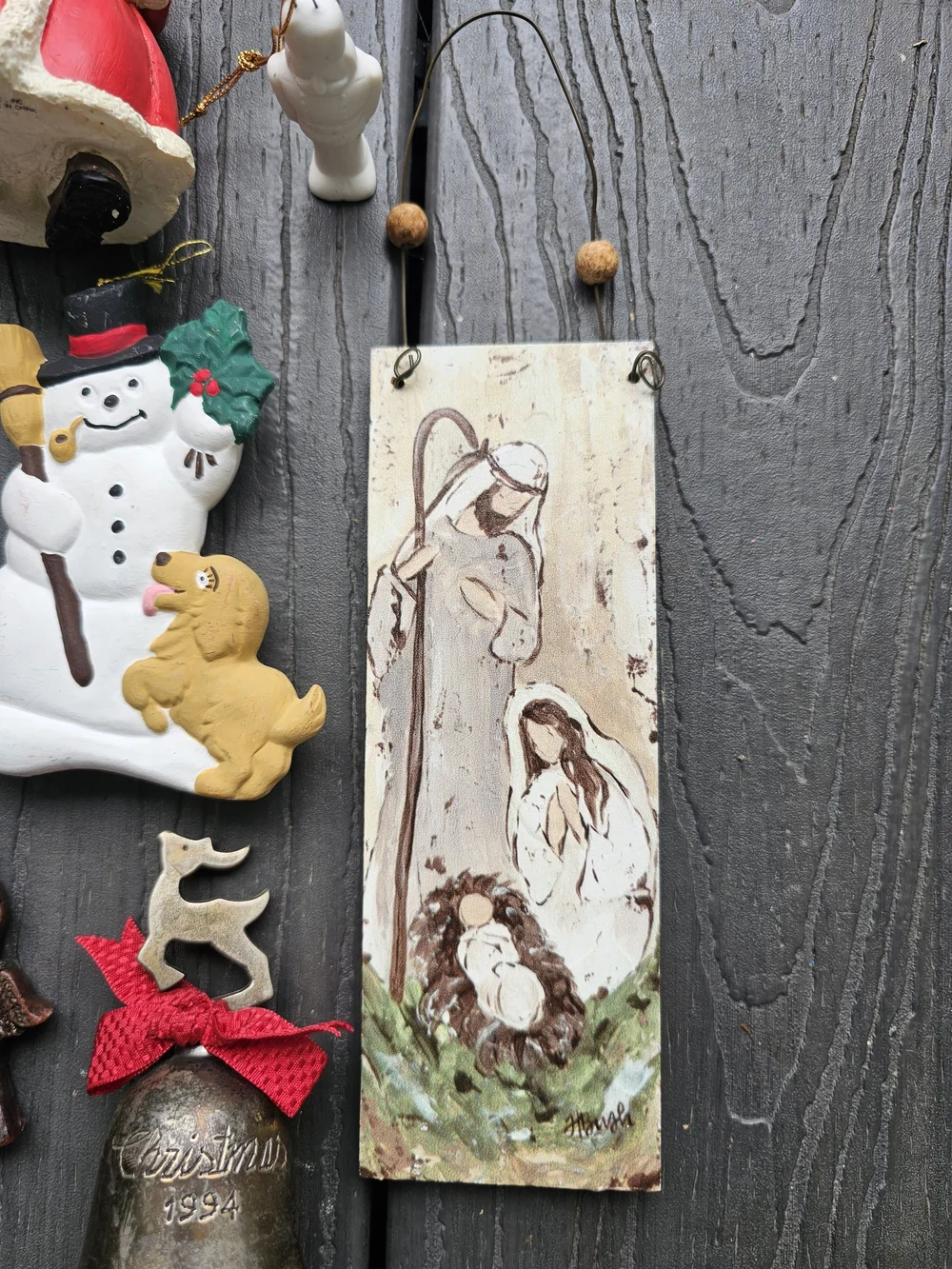 Vintage Christmas Ornament Lot / Bundle – Mixed Media & Themes (9 Pieces)